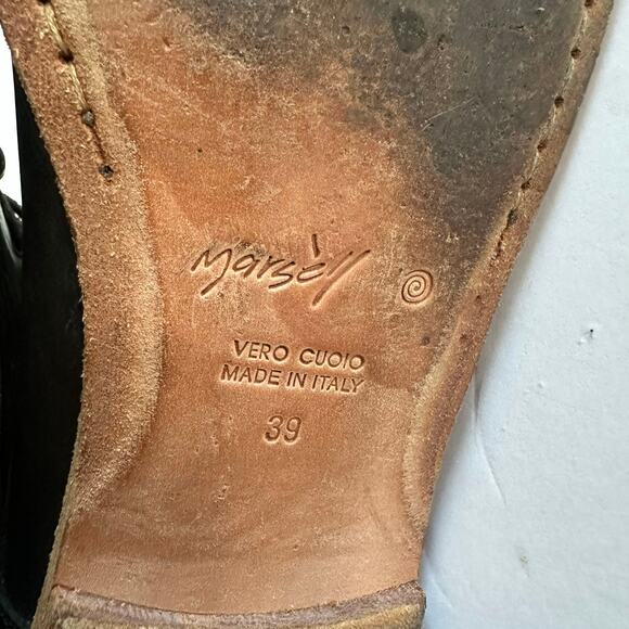 Marsèll Black Leather Lace-Up Ankle Boots Size 39 US 8 W / US 7 M Made in Italy - Picture 16 of 16